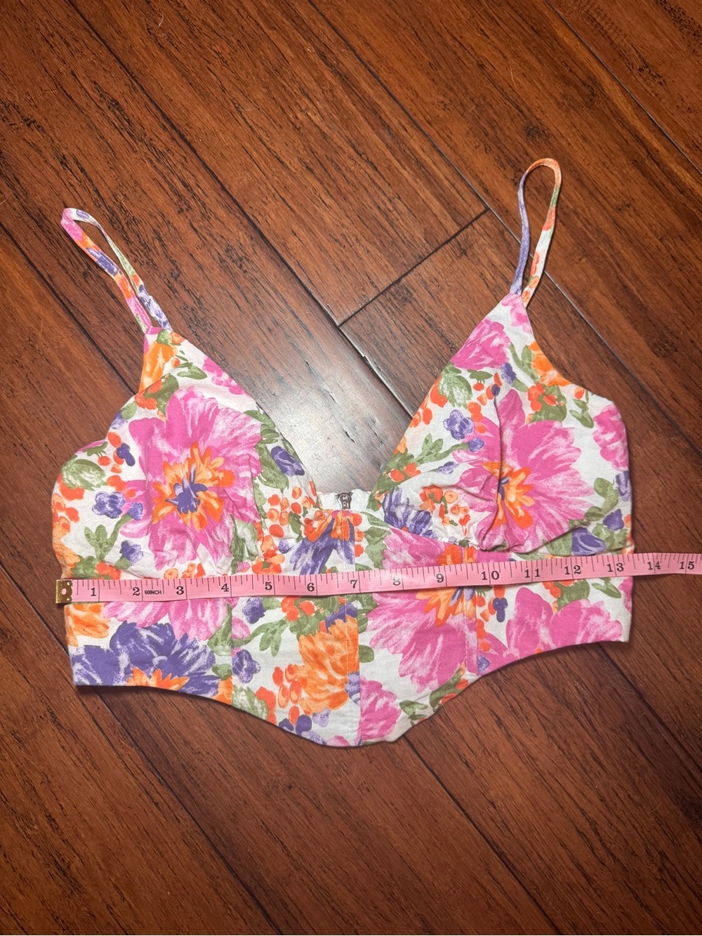 Princess Polly Floral Corset Style Crop Top Adjustable Straps US Size 4 - Picture 7 of 12